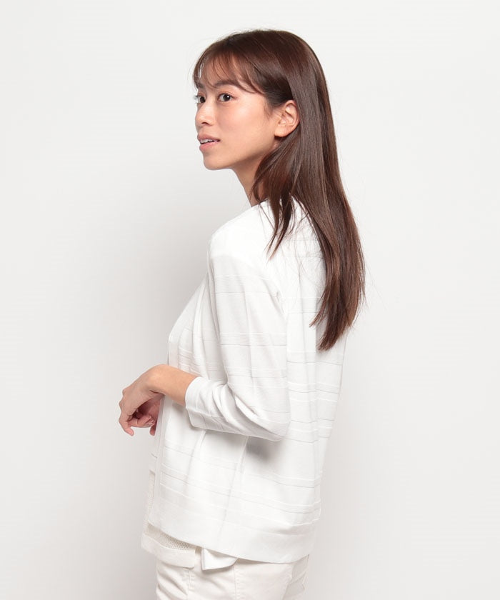 瑪丹娜 喬孔達 MADAM JOCONDE 條紋編織切換 毛衣外套