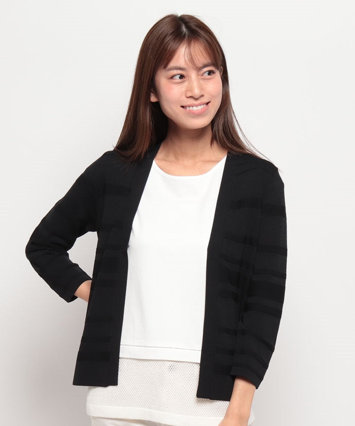 瑪丹娜 喬孔達 MADAM JOCONDE 條紋編織切換 毛衣外套
