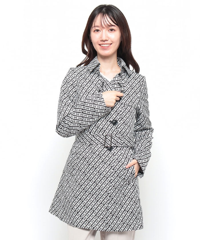 Madam Joconde Geometric Pattern Short Coat