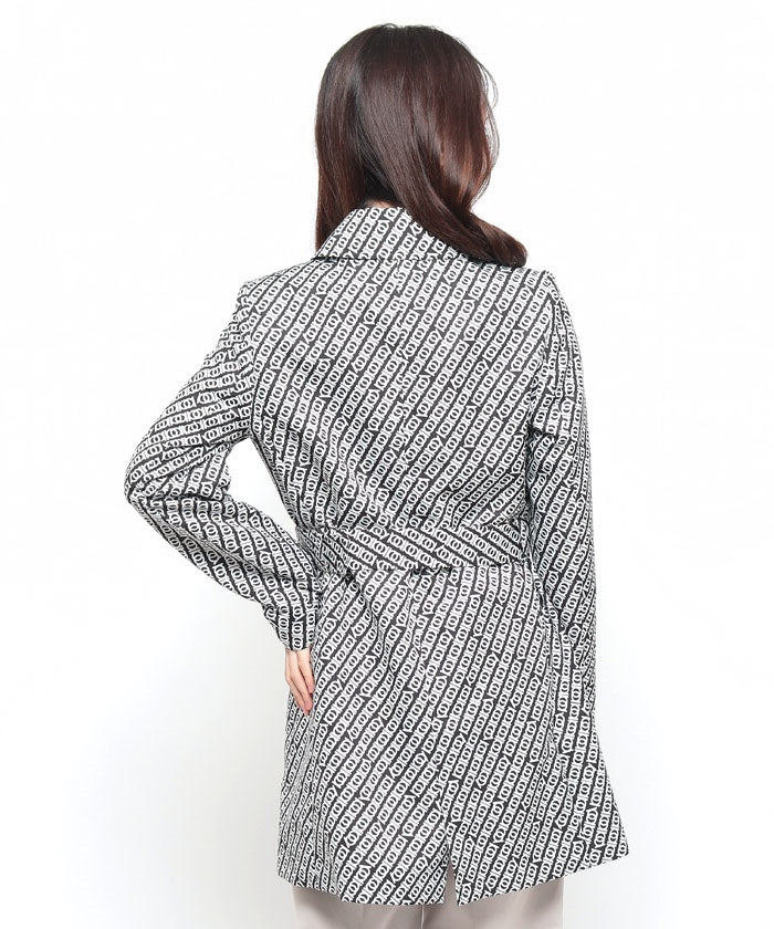 Madam Joconde Geometric Pattern Short Coat