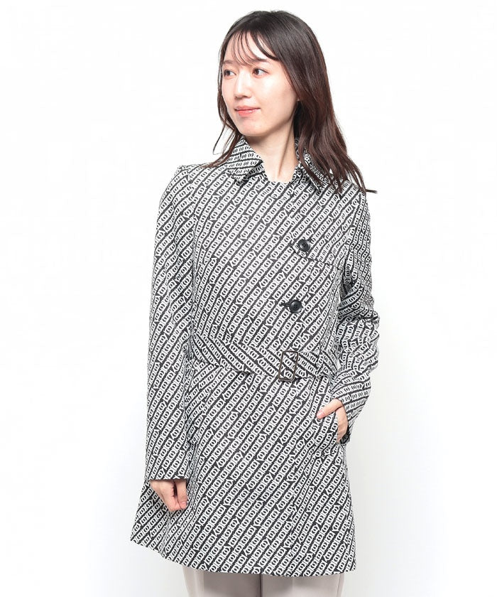 Madam Joconde Geometric Pattern Short Coat