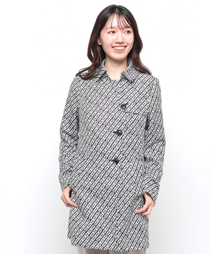 Madam Joconde Geometric Pattern Short Coat