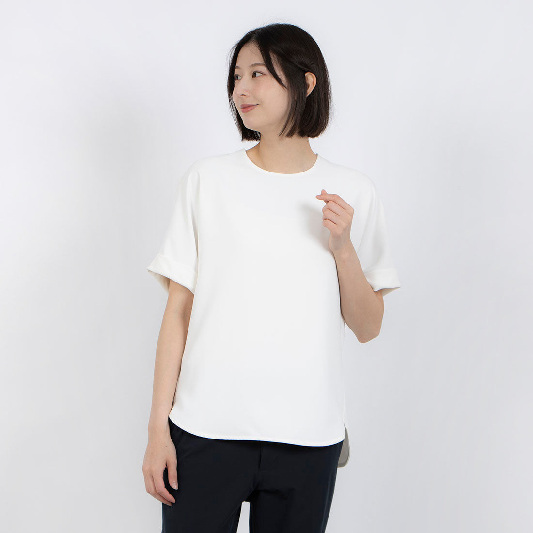 マダム ジョコンダ MADAM JOCONDE 【洗える】ドロップショルダーブラウス （ホワイト） ホワイト