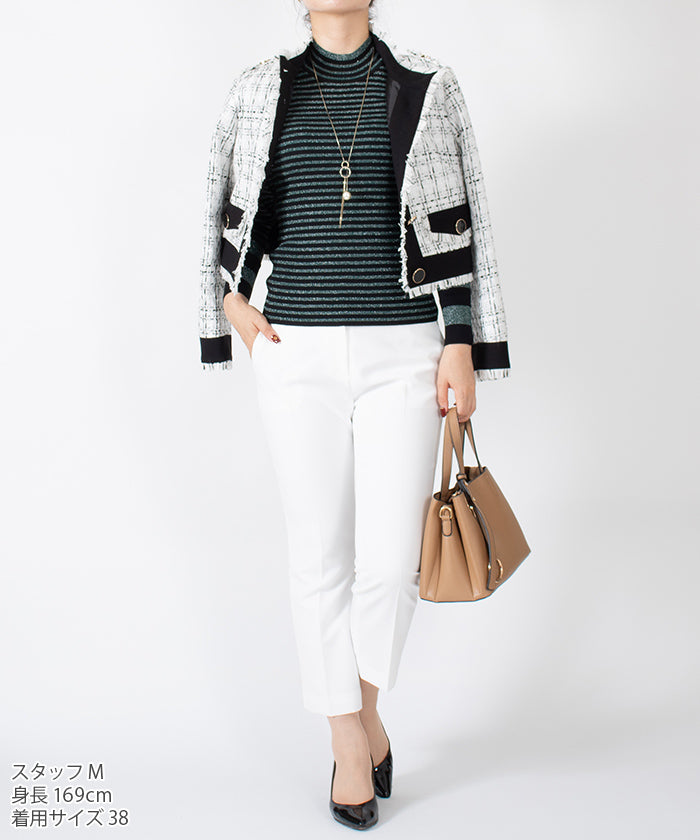 ミス ジェイ MISS J ボーダーハイネックプルオーバー