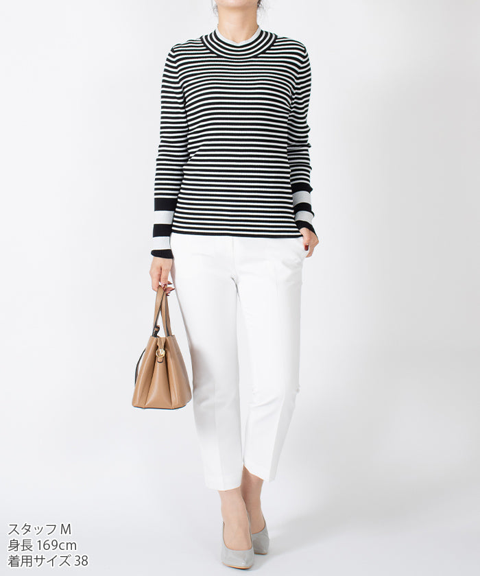 ミス ジェイ MISS J ボーダーハイネックプルオーバー