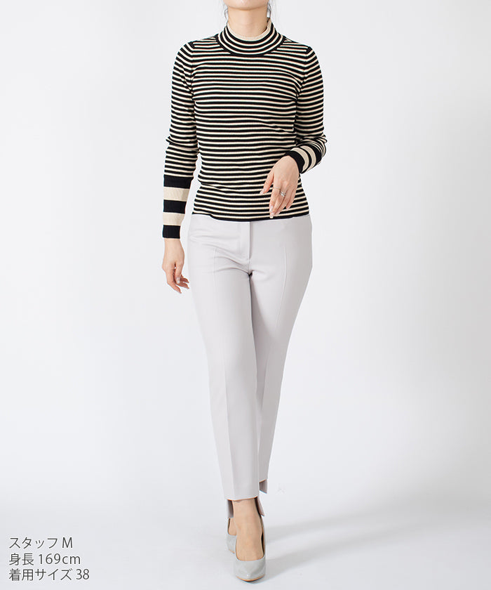 ミス ジェイ MISS J ボーダーハイネックプルオーバー