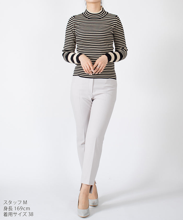 ミス ジェイ MISS J ボーダーハイネックプルオーバー