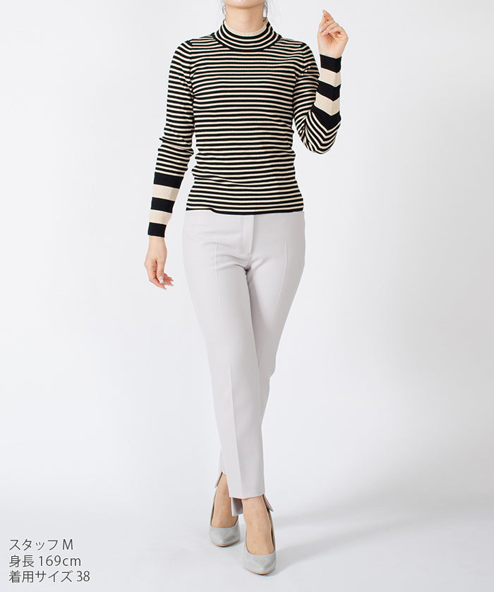 ミス ジェイ MISS J ボーダーハイネックプルオーバー