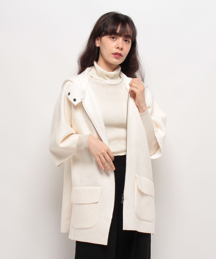 ミス ジェイ MISS J 圧縮ニットジップアップブルゾン