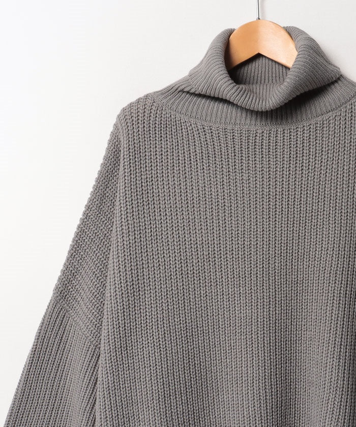 バイス バーサ VICE VERSA 【大きいサイズ】片畦×起毛素材ドッキング アシンメトリーポンチョ