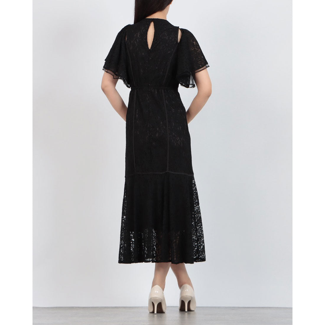 レディメイド LADYMADE 2WAYショルダーパイピングレースドレス （ブラック） ブラック