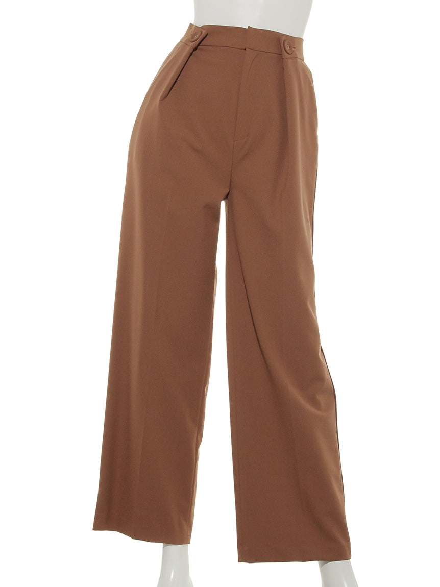 レディメイド LADYMADE タックボタンパイピングストレートPT （ブラウン） ブラウン