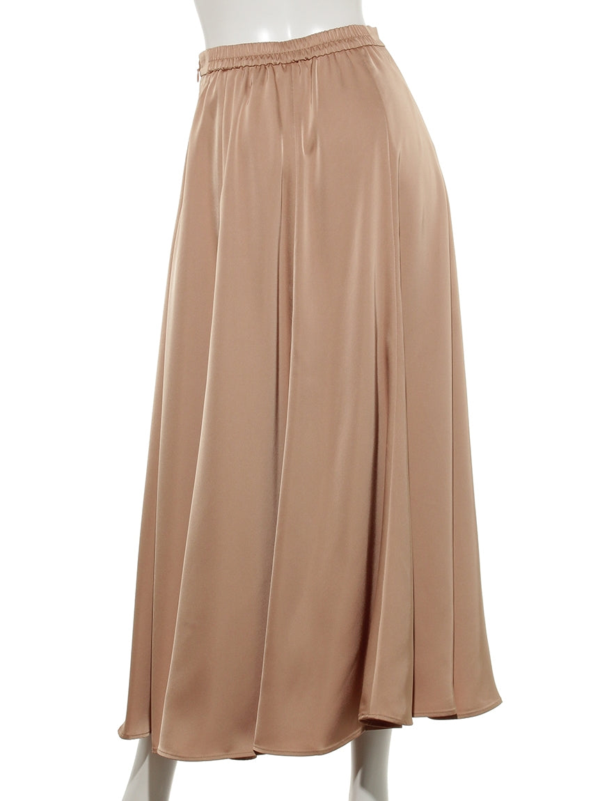 レディメイド LADYMADE シャイニーサテンフレアロングSK （オレンジ） オレンジ