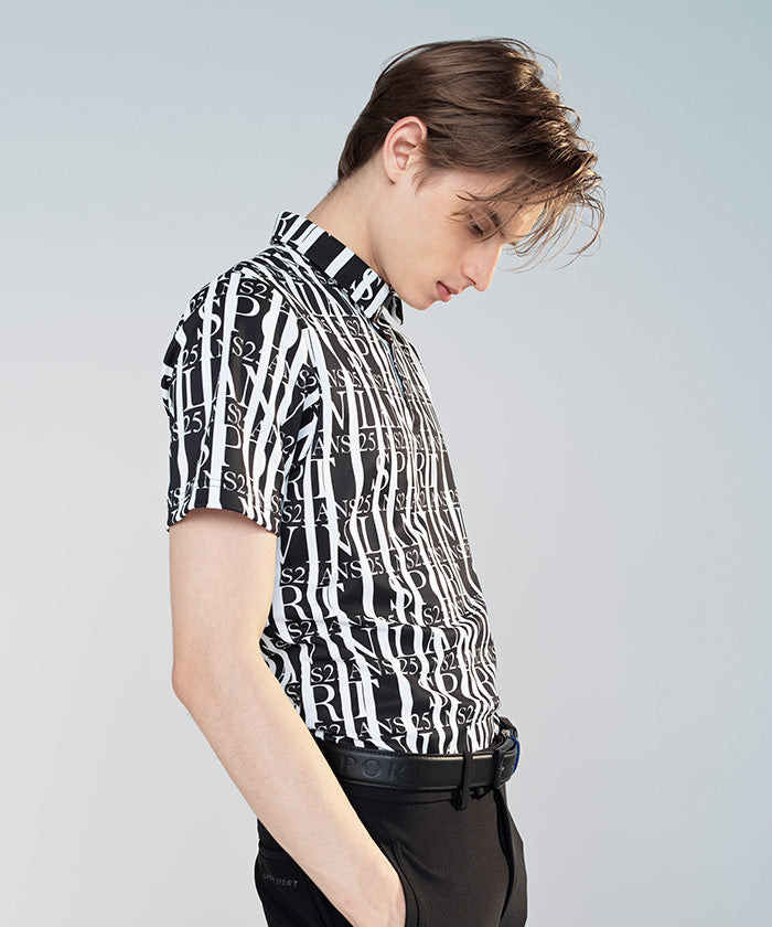 LANVIN SPORT 【25th Anniversary】 All-over Print Short Sleeve Polo Shirt 【Outlet】