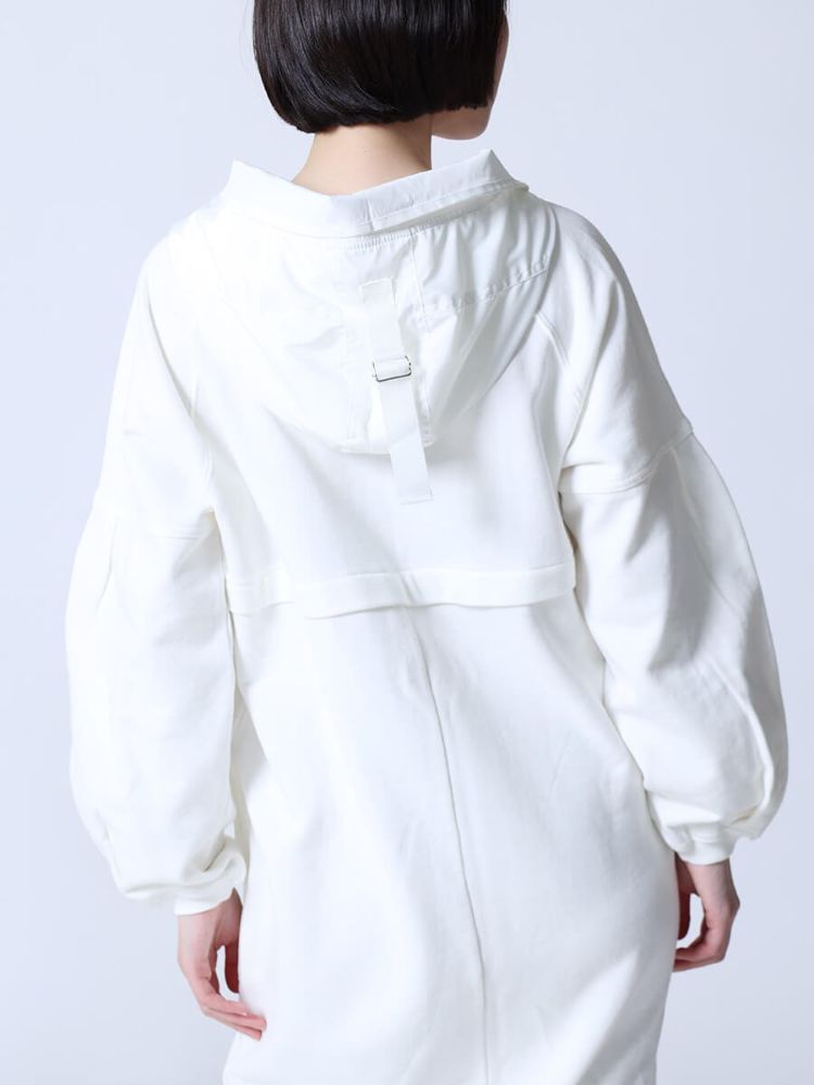 ラシュッド LASUD フード付きハーフジップワンピース