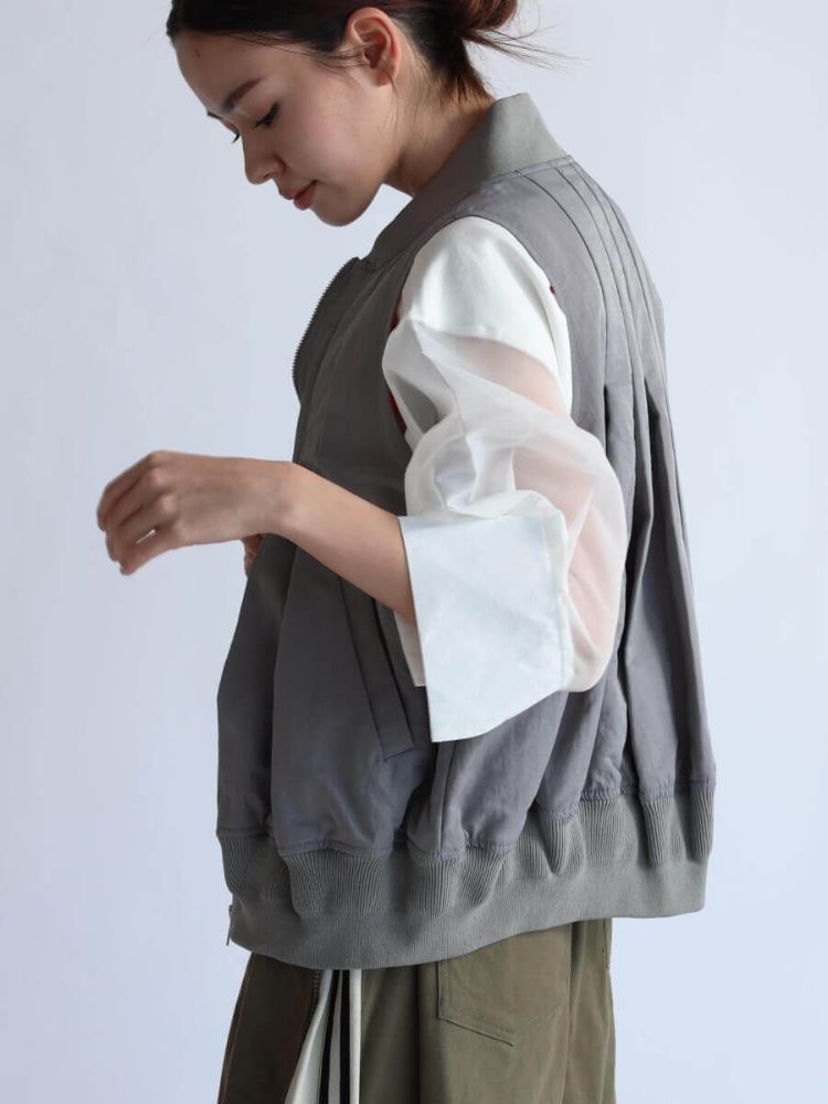 ラシュッド LASUD MICALLE MICALLE MA-1タックデザインベスト （ブラック） ブラック