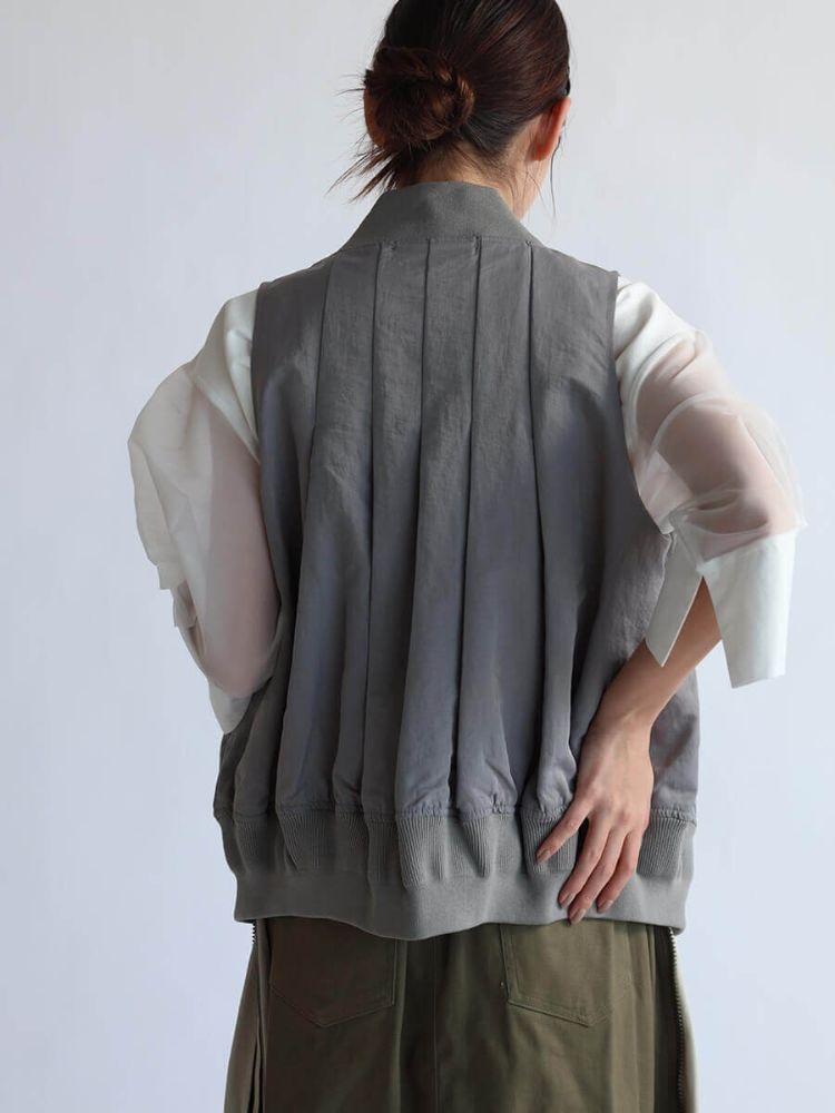 ラシュッド LASUD MICALLE MICALLE MA-1タックデザインベスト （ブラック） ブラック