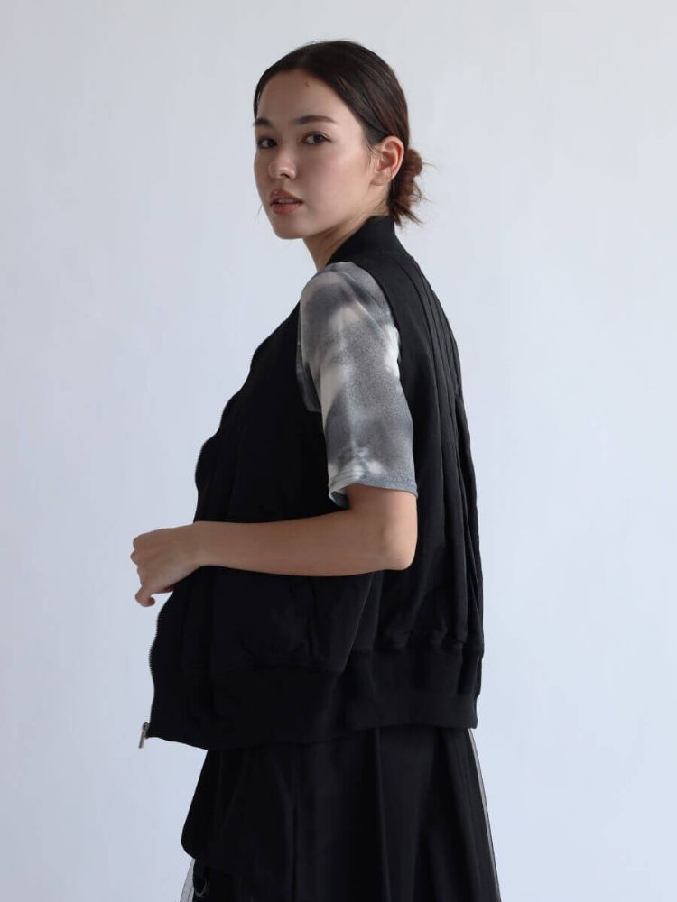 ラシュッド LASUD MICALLE MICALLE MA-1タックデザインベスト （ブラック） ブラック