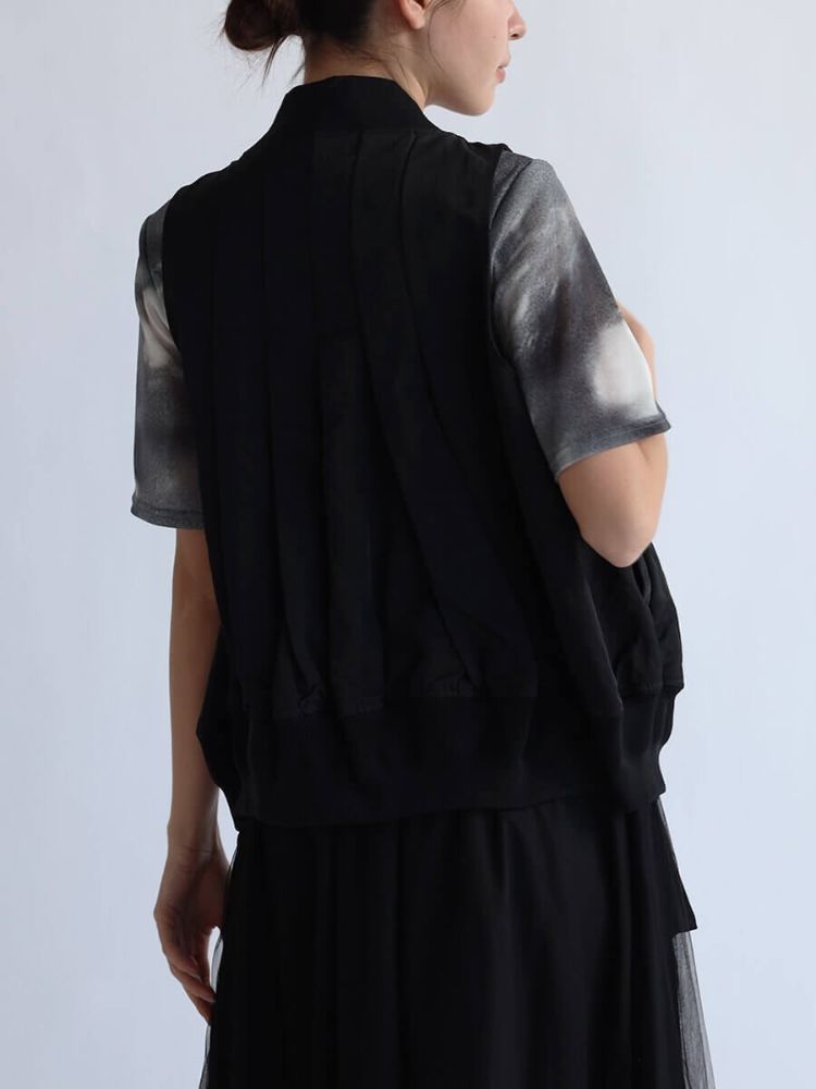 ラシュッド LASUD MICALLE MICALLE MA-1タックデザインベスト （ブラック） ブラック