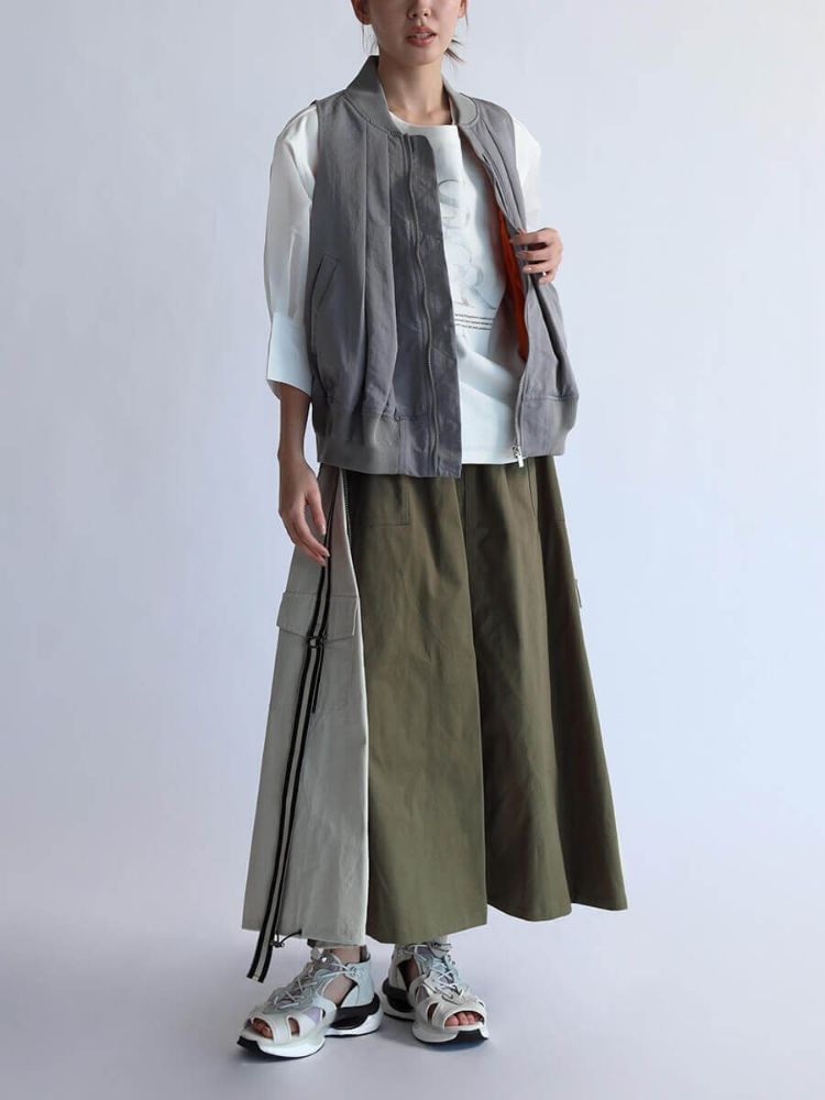 ラシュッド LASUD MICALLE MICALLE MA-1タックデザインベスト （ブラック） ブラック