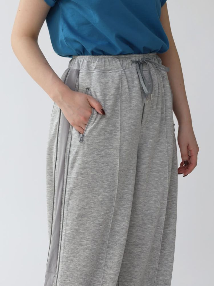 ラシュッド LASUD サイドラインバレルパンツ （グレー） グレー