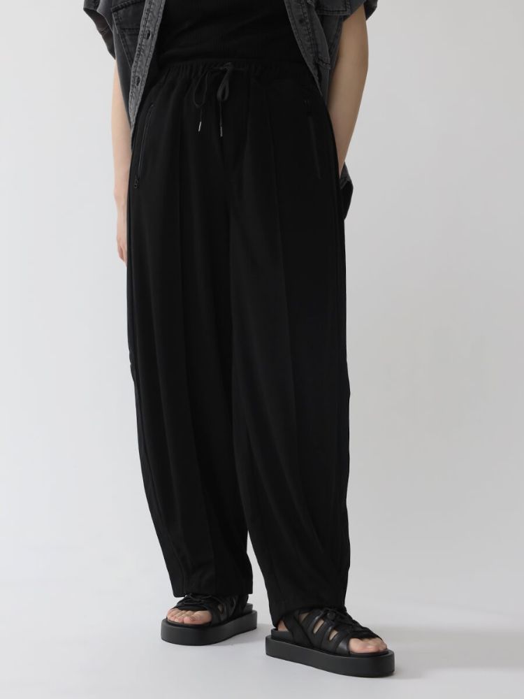 ラシュッド LASUD サイドラインバレルパンツ （ブラック） ブラック