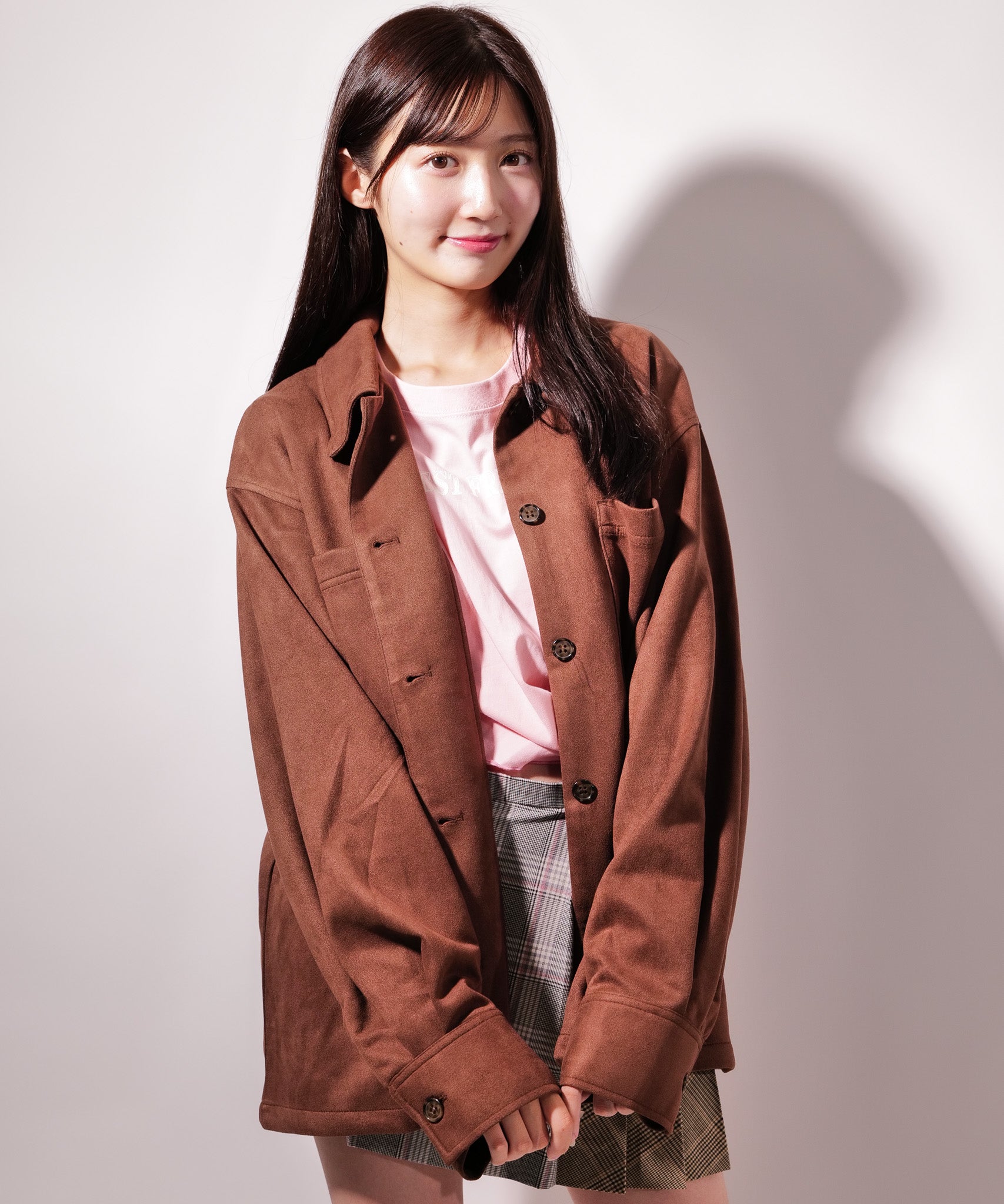 ラテラテ lattelatte フェイク スウェード シャツジャケット （ブラウン） ブラウン