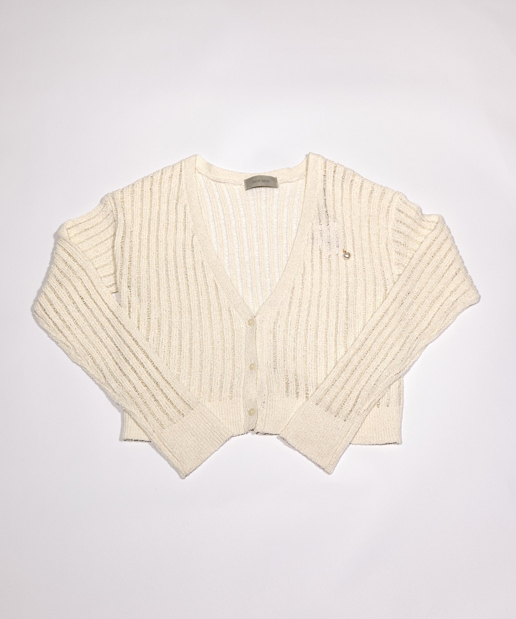ラテラテ lattelatte Vネックカーディガン （オフ） オフ