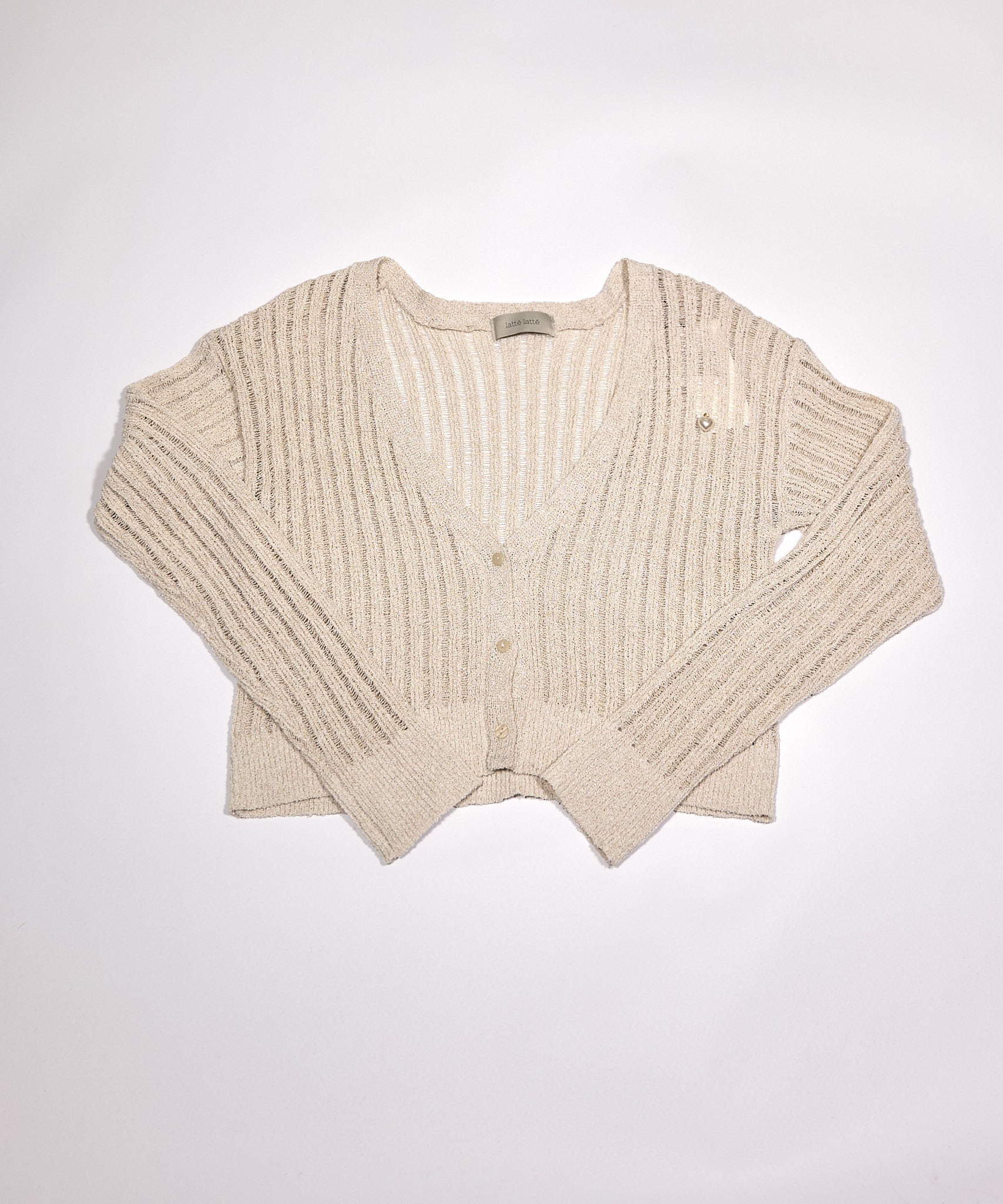 ラテラテ lattelatte Vネックカーディガン （オフ） オフ