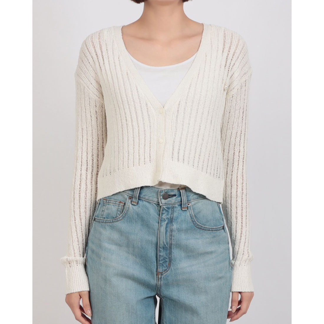 ラテラテ lattelatte Vネックカーディガン （オフ） オフ