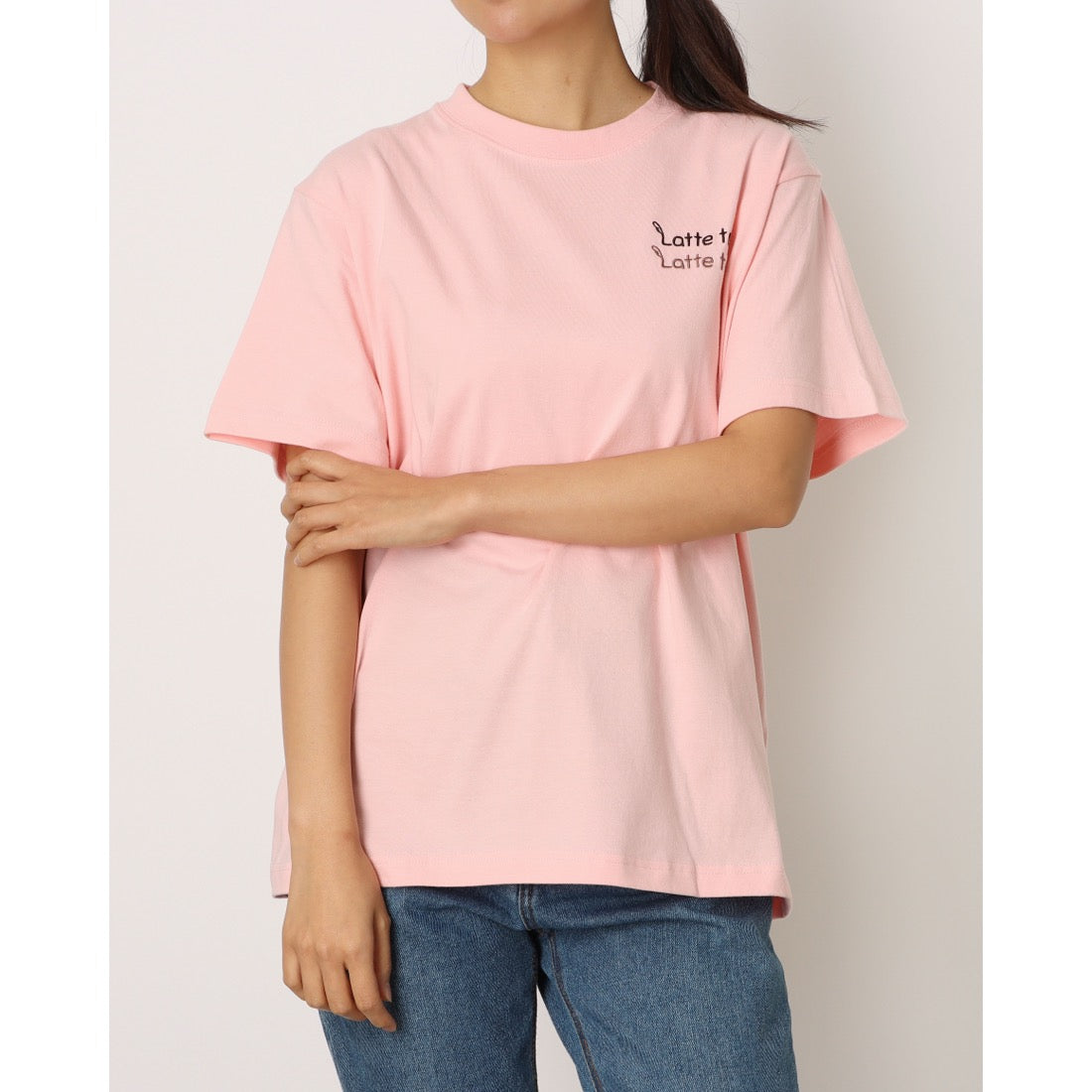 ラテラテ lattelatte lateto刺繍T-sh （ライトピンク） ライトピンク