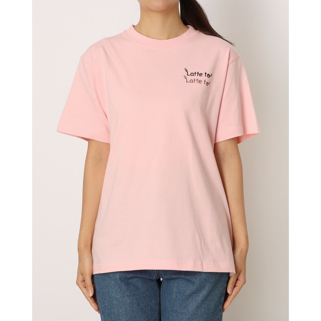 ラテラテ lattelatte lateto刺繍T-sh （ライトピンク） ライトピンク