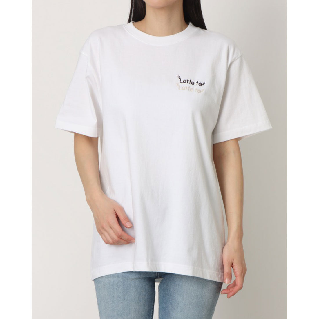 ラテラテ lattelatte lateto刺繍T-sh （ホワイト） ホワイト