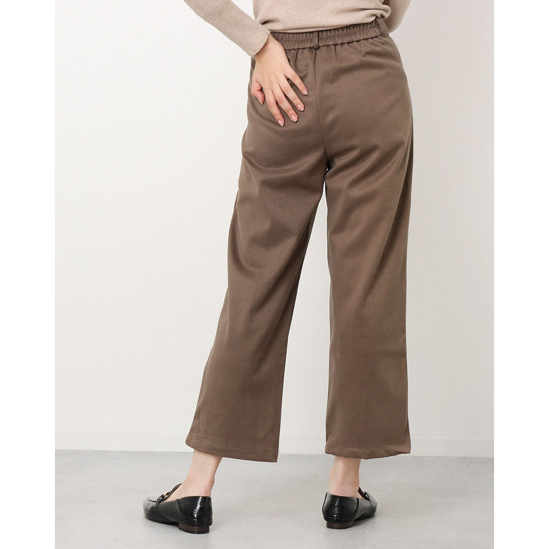 ラウアー LAUIR バックゴムツータックテーパードパンツ