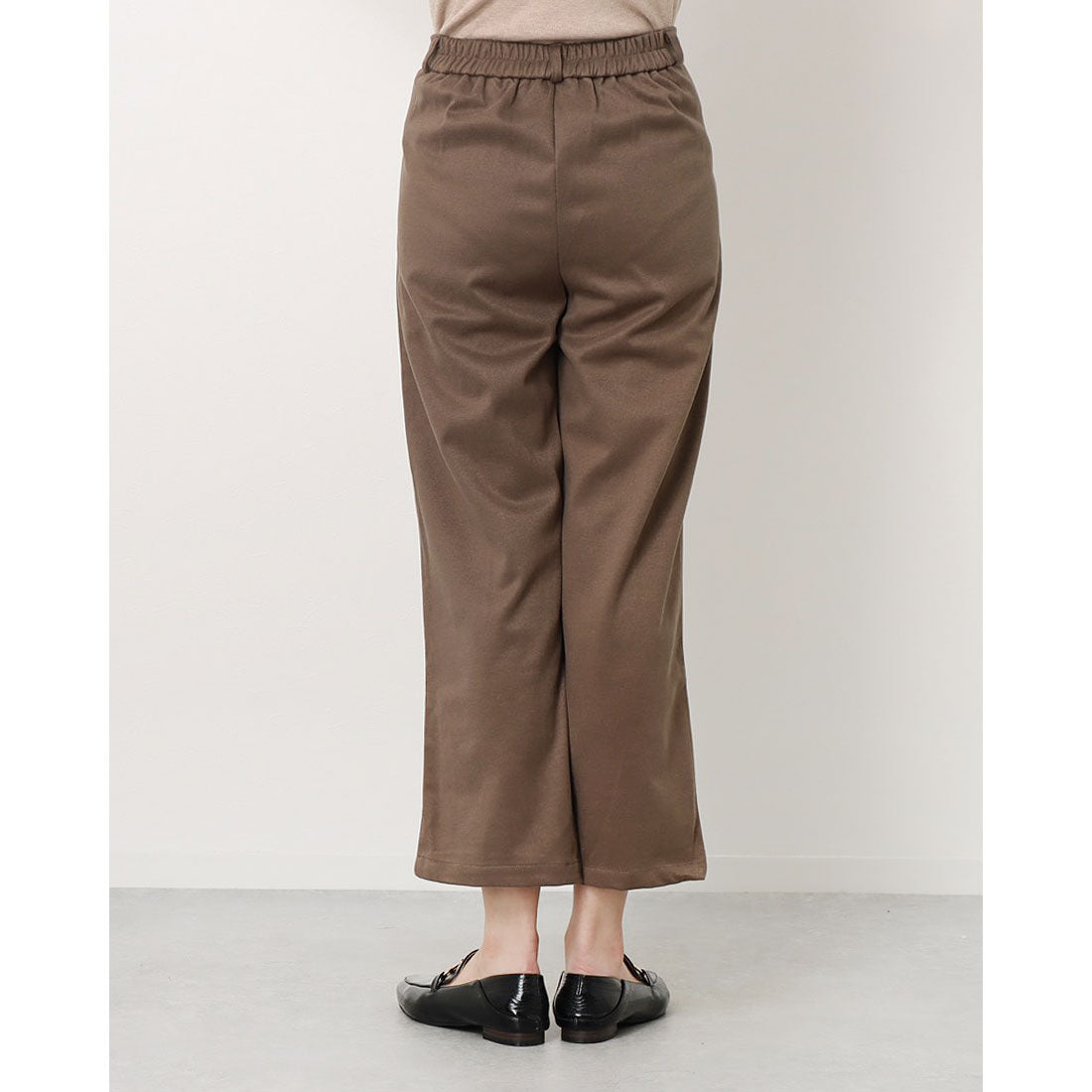 ラウアー LAUIR バックゴムツータックテーパードパンツ