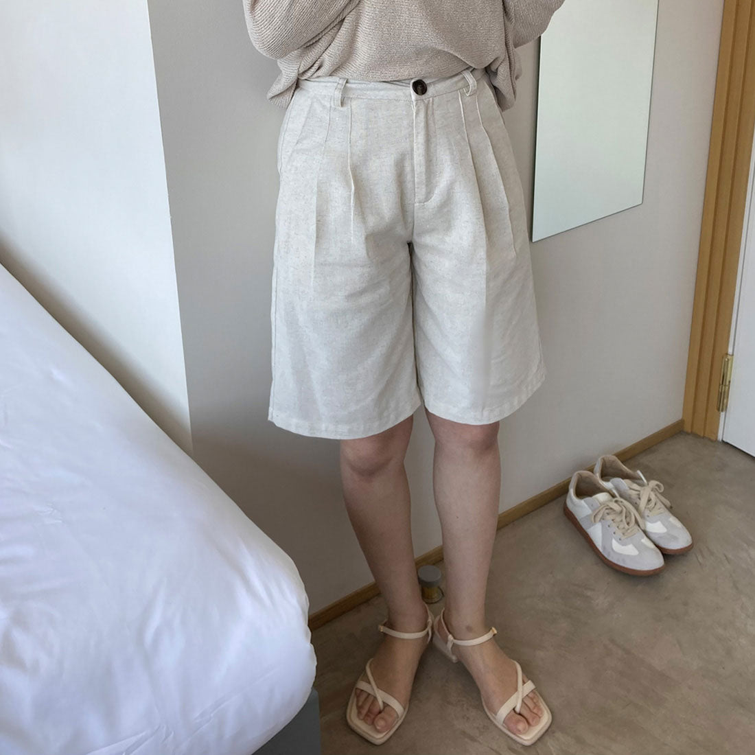 ラウアー LAUIR リネン混ショートパンツ