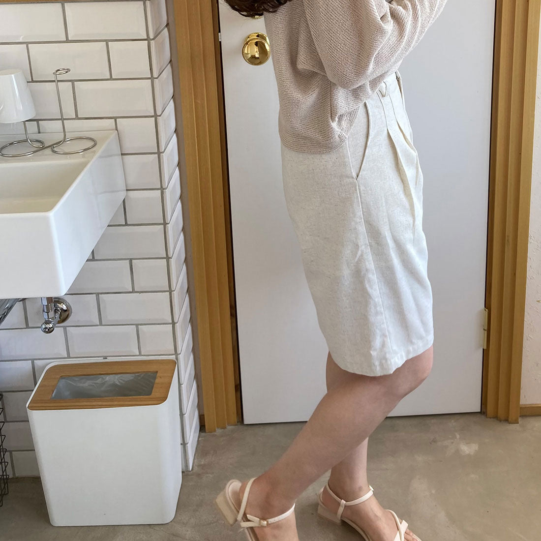 ラウアー LAUIR リネン混ショートパンツ