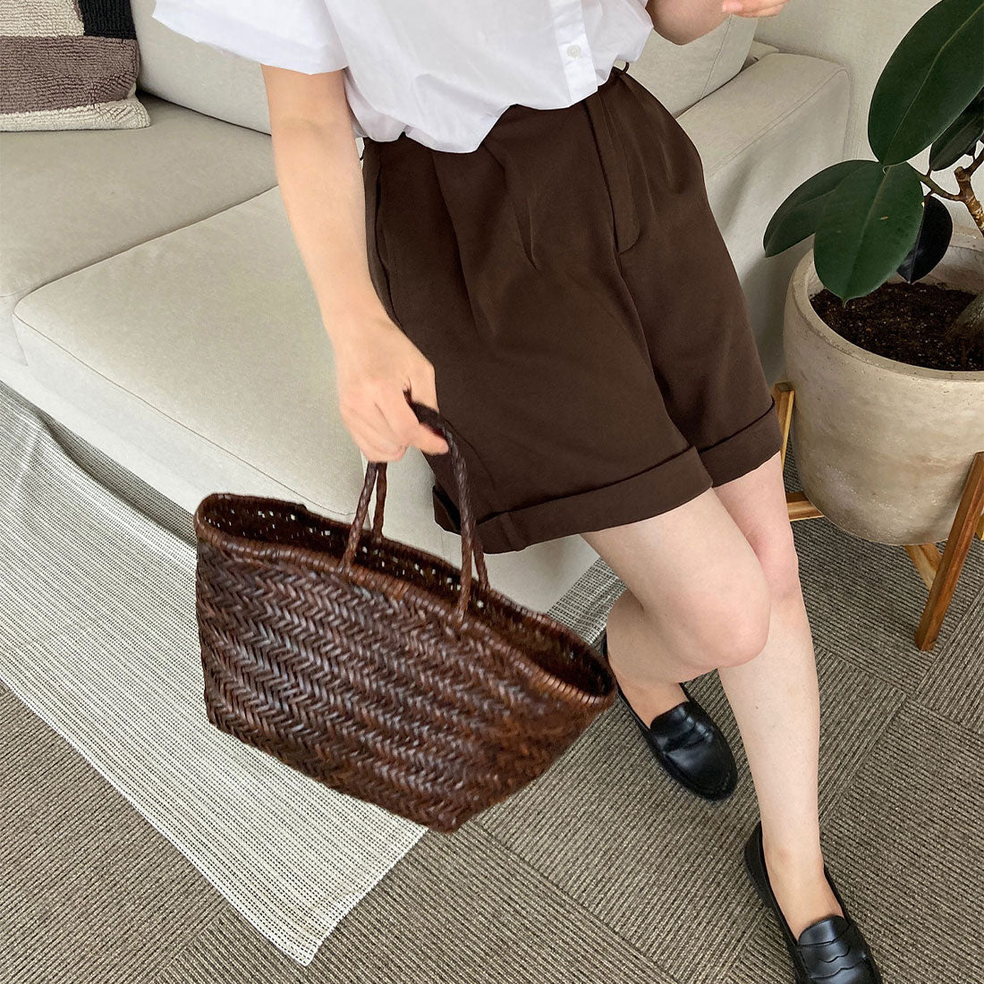 ラウアー LAUIR ロールアップショートパンツ