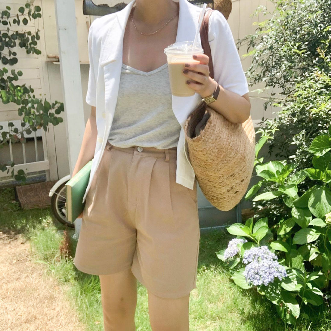 ラウアー LAUIR ツイルタックハーフパンツ