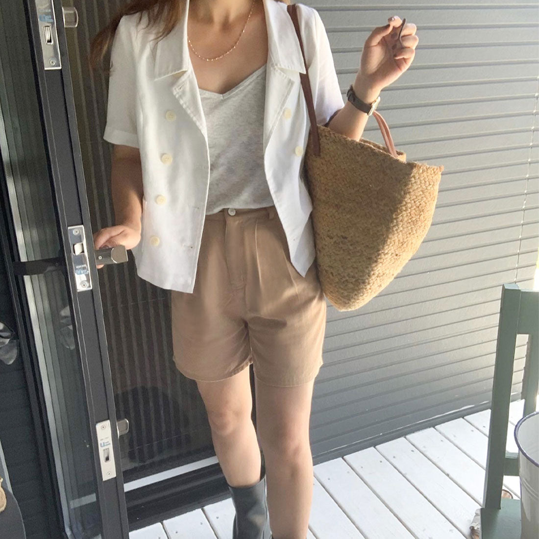 ラウアー LAUIR ツイルタックハーフパンツ