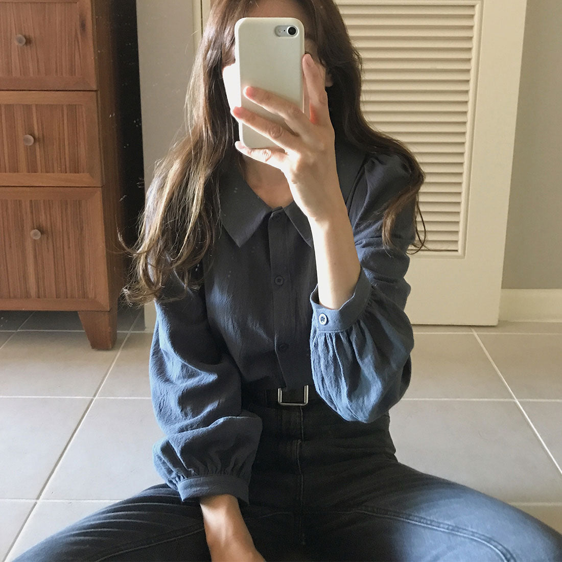LAUIR Gathered Sleeve Blouse