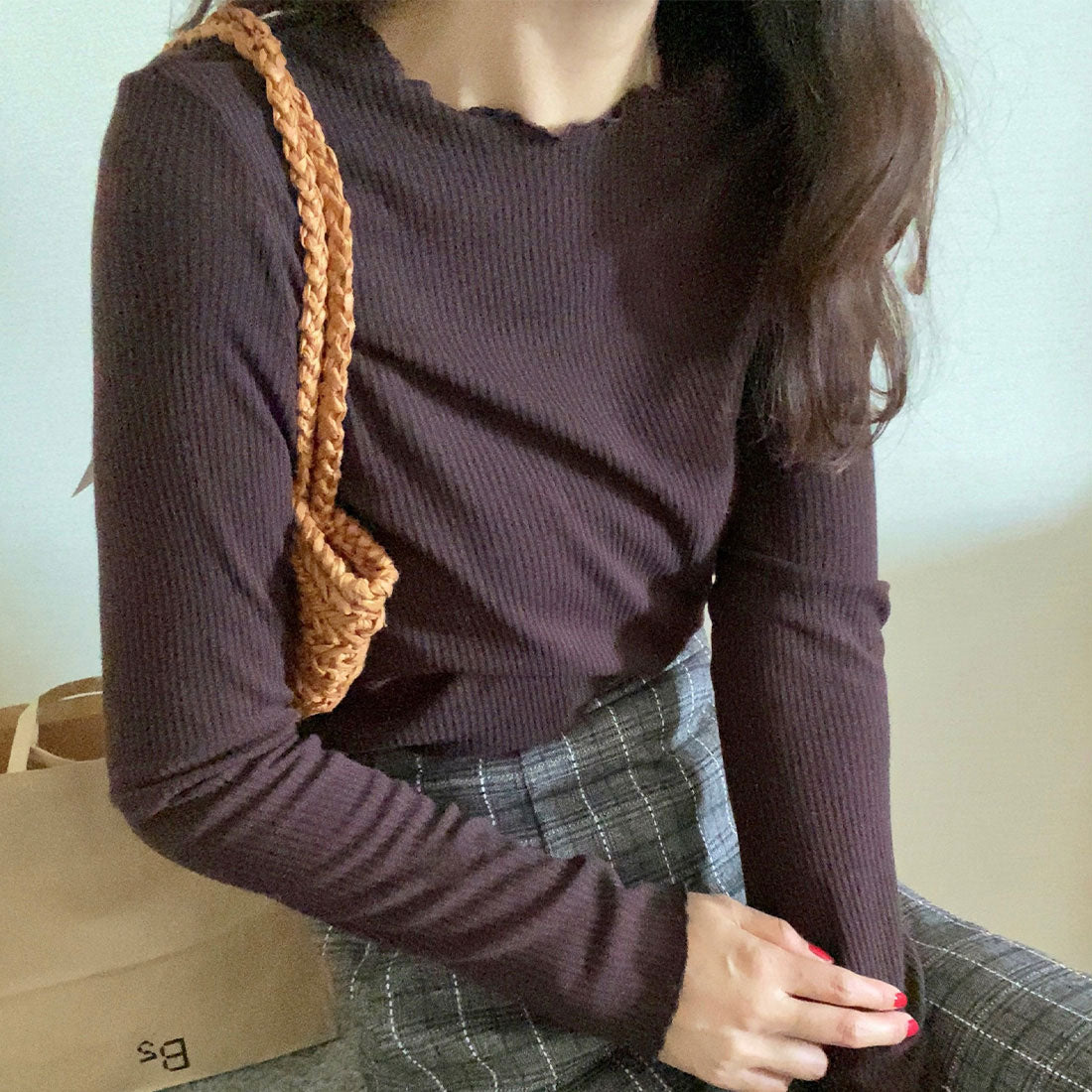 ラウアー LAUIR メロウリブトップス