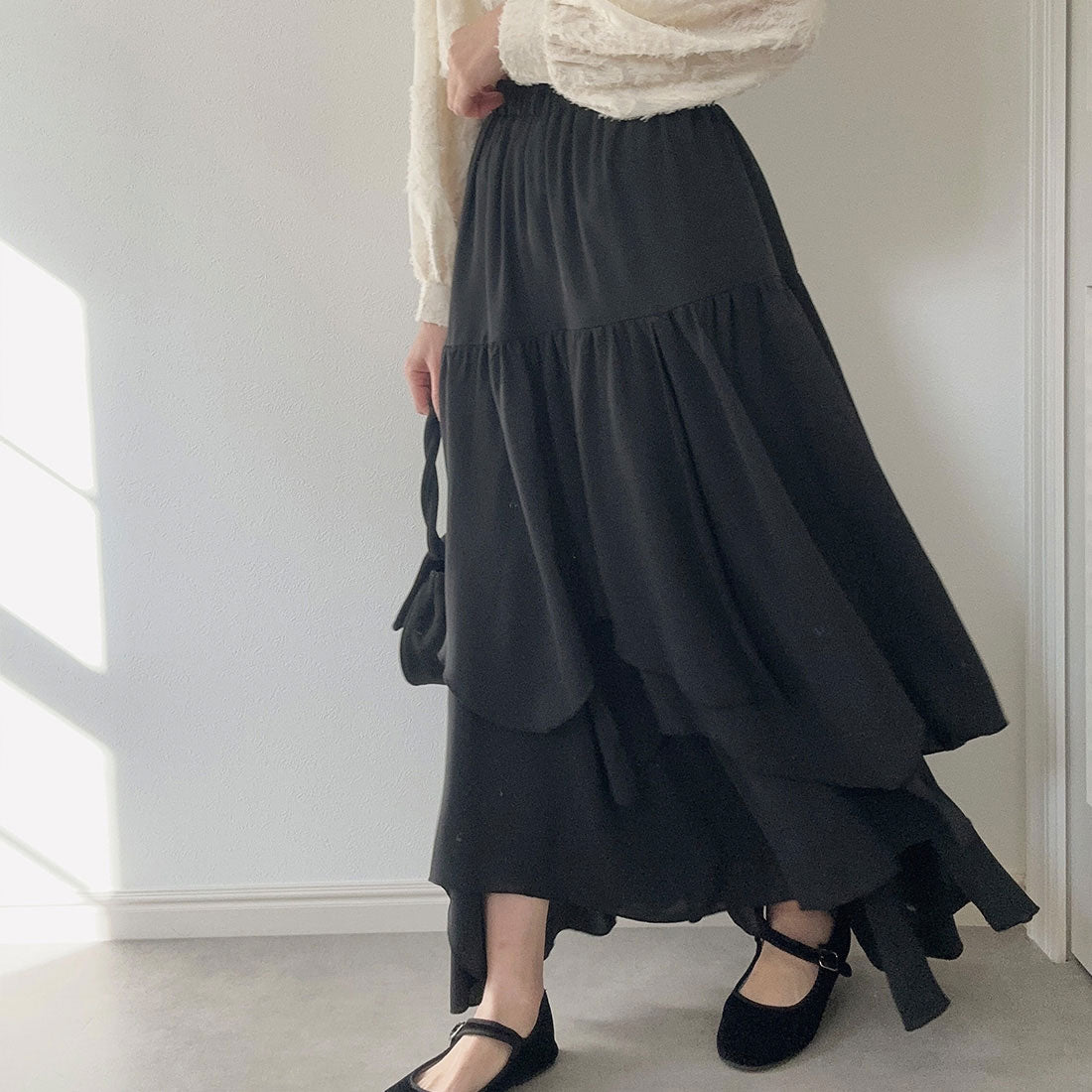 ラウアー LAUIR ランダムティアードスカート