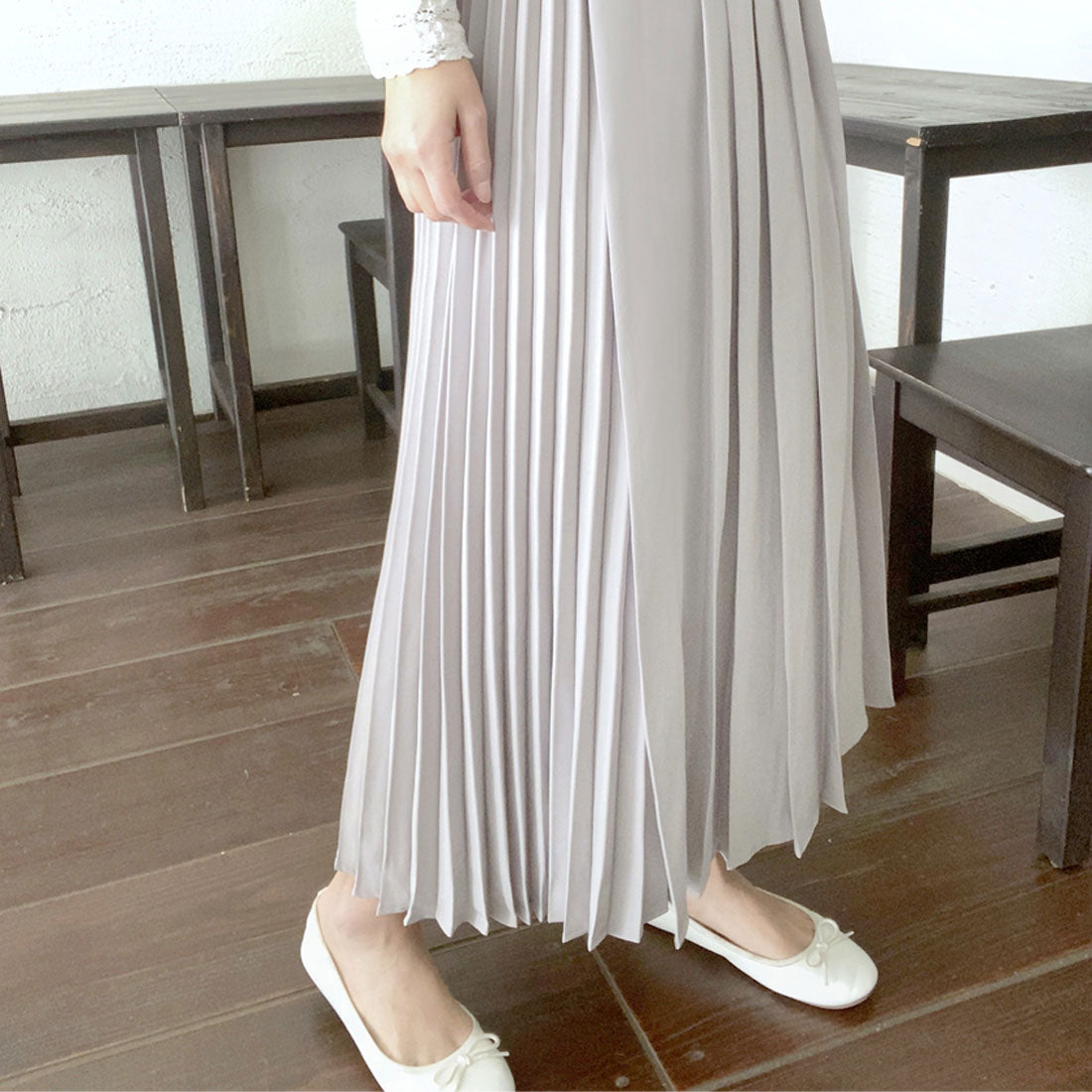ラウアー LAUIR アシンメトリープリーツラップスカート