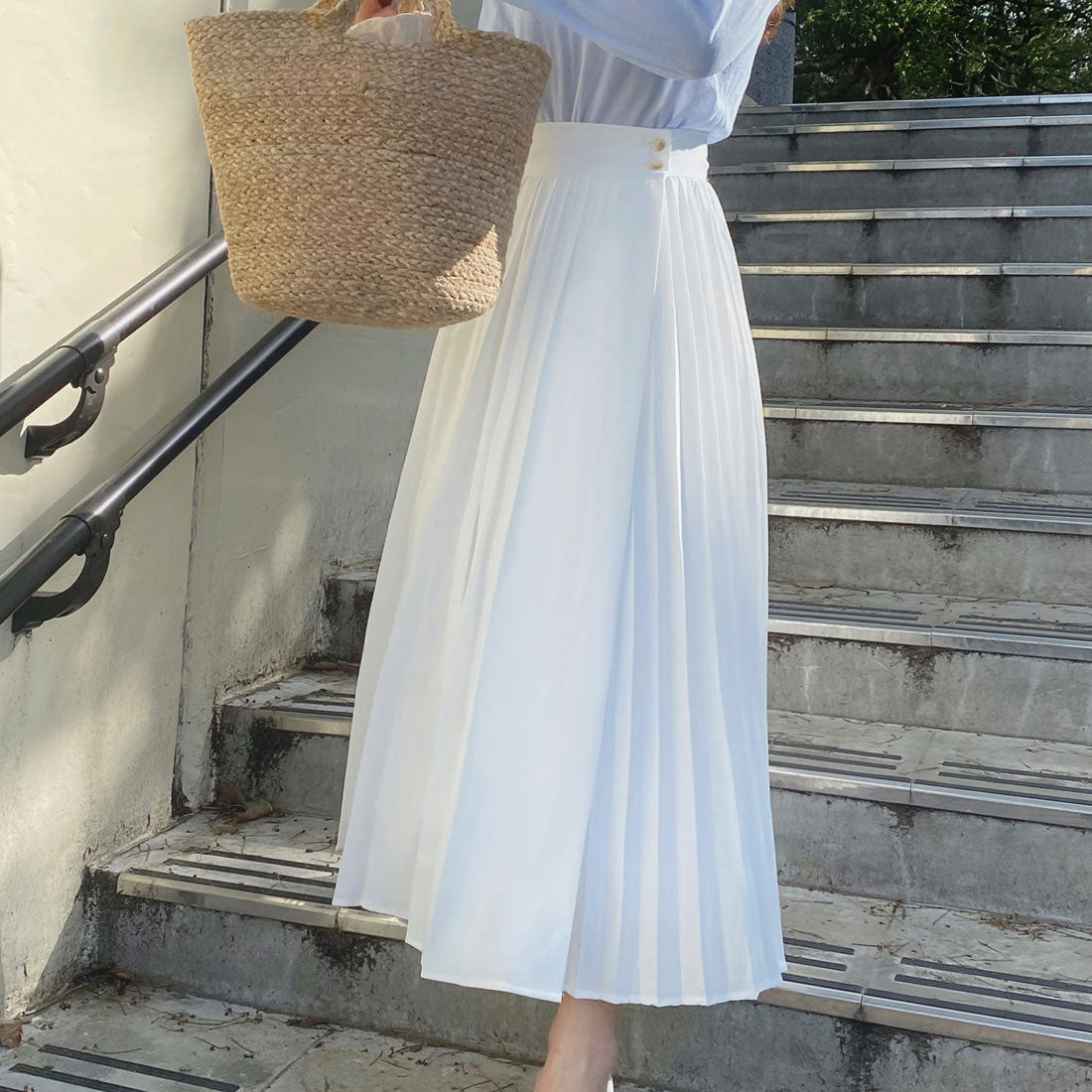 ラウアー LAUIR アシンメトリープリーツラップスカート