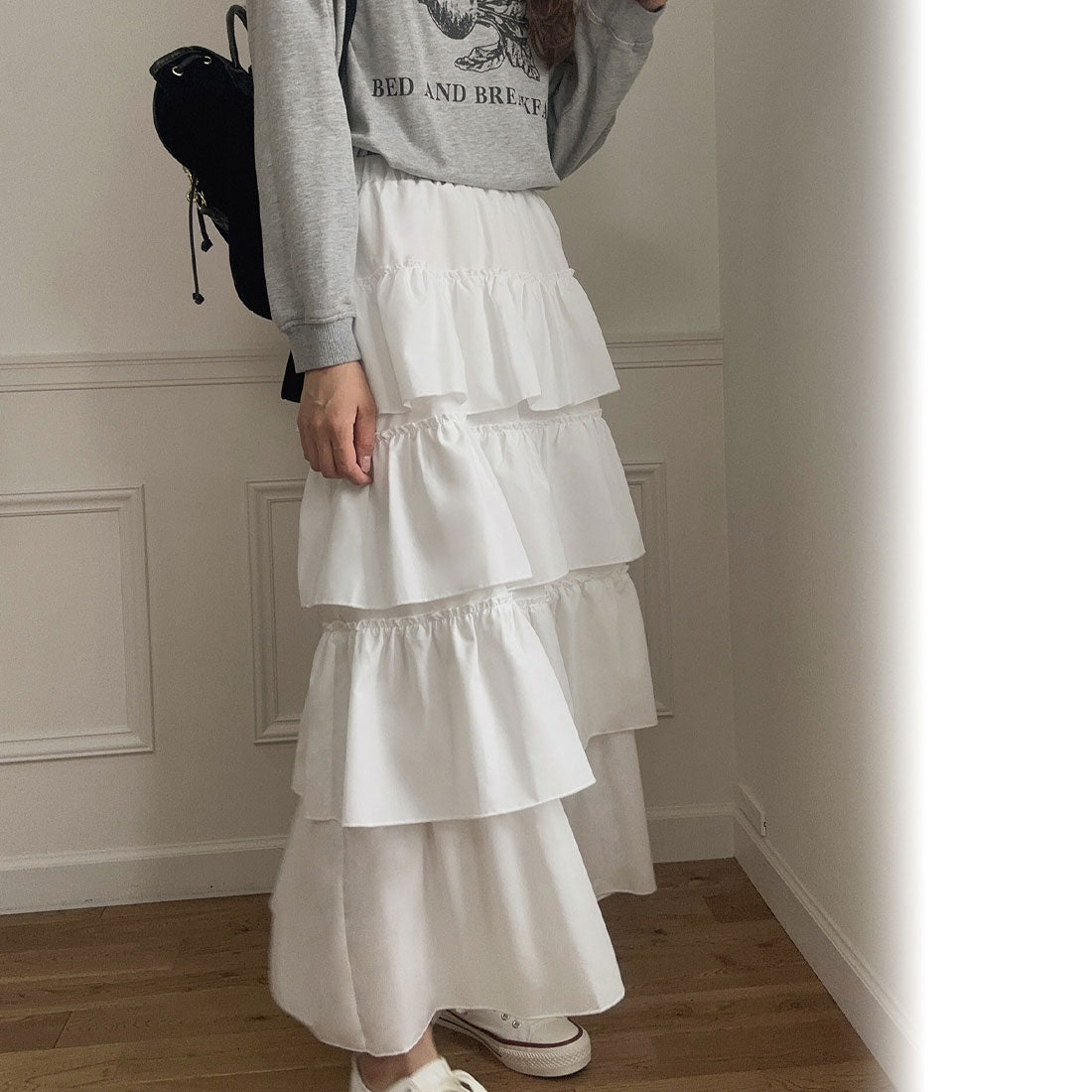 ラウアー LAUIR フリルティアードスカート