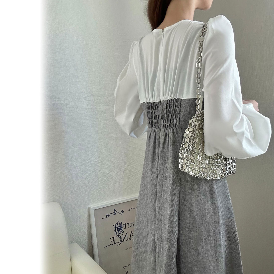 ラウアー LAUIR カットデザインドッキングワンピース