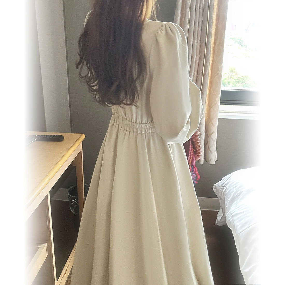 ラウアー LAUIR カシュクールフレアワンピース