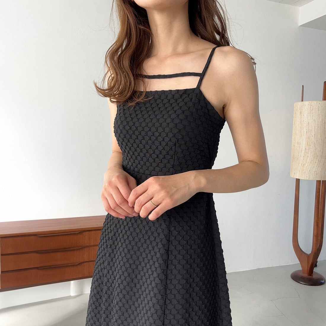 ラウアー LAUIR バックリボンキャミワンピース