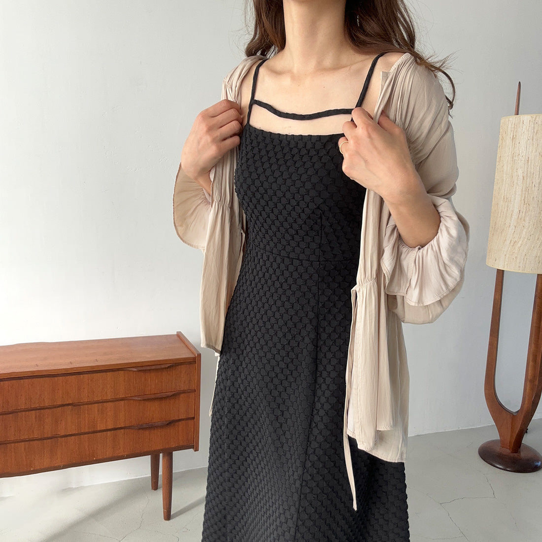 ラウアー LAUIR バックリボンキャミワンピース